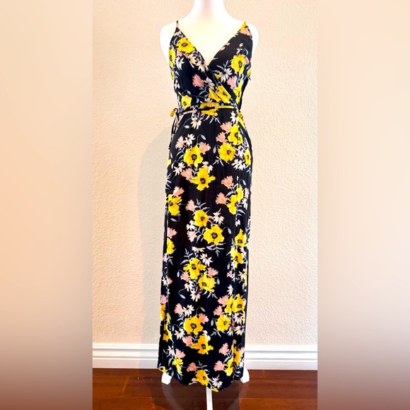 H&M Divided Floral Faux Wrap Maxi Dress – Size 4 - Picture 1 of 13